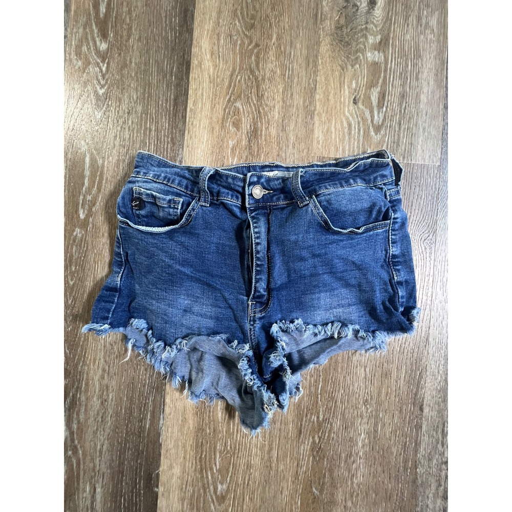 KanCan Jean Shorts Womens 11/29 Blue High Rise Frayed Distressed KC6033M